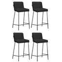 Ver imagem 1 de Kit 04 Banqueta Alta Com Encosto Drika Industrial Cozinha Bistrô Ferro Preto Sintético Cinza - Amey