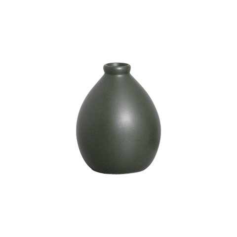 Vasinho de Cerâmica Verde Pequeno para Decoração de Sala Oasis 12x9 cm