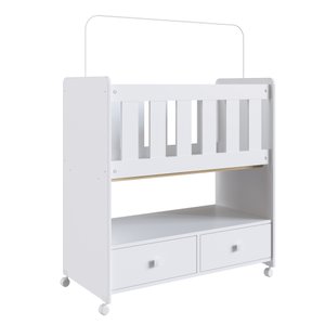 Mini Berço Moisés com Colchão 2 Gavetas Certificado Pelo Inmetro By 511 Branco - Completa Móveis com