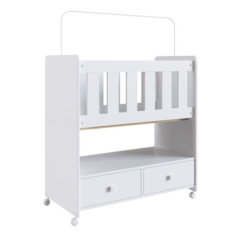 Berço com Colchão Moisés 2 Gavetas Branco Mobilia Store