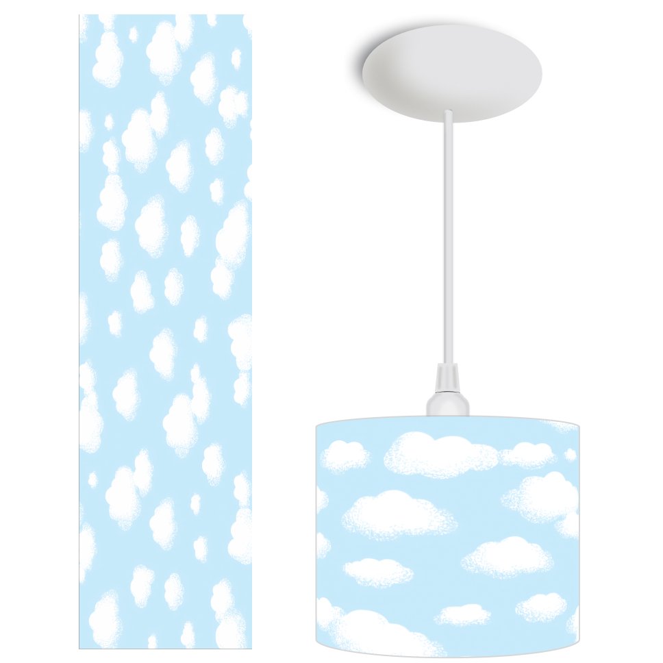 Pendente Luminaria Infantil Bebe-nuvem de Amor Azul