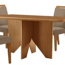 Ver imagem 7 de Mesa de Jantar Evora 120cm Mdf Canto Copo e com 4 Cadeiras Athenas