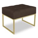 Ver imagem 1 de Puff Lisa Suede Marrom Base Metálica Industrial Dourado - Pallazio