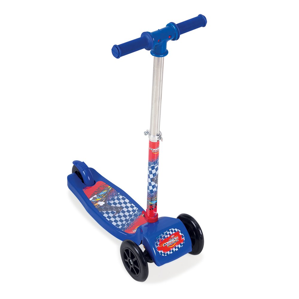Patinete Infantil Scooter 3 Rodas Corrida Radical Azul - 3