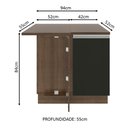 Ver imagem 5 de Balcão de Canto Glamy 1 Porta Rustic e Preto Madesa
