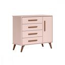 Ver imagem 3 de Quarto Bebê Infantil Q Encanto Berço Vira Cama e Comoda Sapateira 1 Portas 4 Gavetas Retrô Qmovi