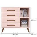 Ver imagem 5 de Quarto Bebê Infantil Q Encanto Berço Vira Cama e Comoda Sapateira 1 Portas 4 Gavetas Retrô Qmovi
