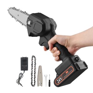 Mini Serra Eletrica 24V Sem fio Portatil de Mao Motoserra Corta Madeira Podar Carpintaria Galhos Bam