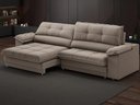 Ver imagem 1 de Sofá com Carregador USB Retrátil Reclinável Montreal 2,90m Velosuede Capuccino - NETSOFAS