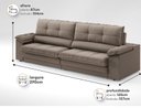 Ver imagem 2 de Sofá com Carregador USB Retrátil Reclinável Montreal 2,90m Velosuede Capuccino - NETSOFAS