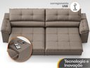 Ver imagem 6 de Sofá com Carregador USB Retrátil Reclinável Montreal 2,90m Velosuede Capuccino - NETSOFAS