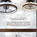 Ver imagem 4 de Luminária Plafon Ventilador Teto Miniwind Madeira Escura 23w