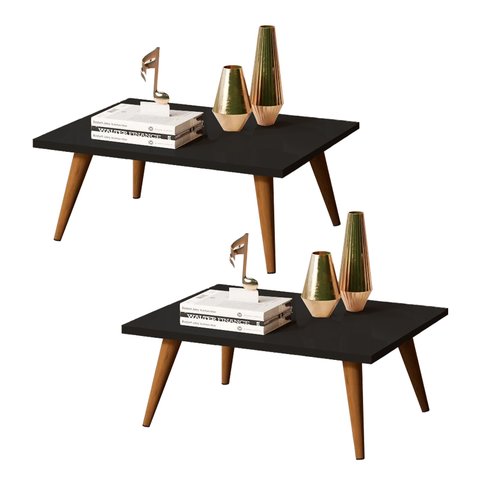 Kit 2 Mesas De Centro Retangular Sala de estar - 65x50cm