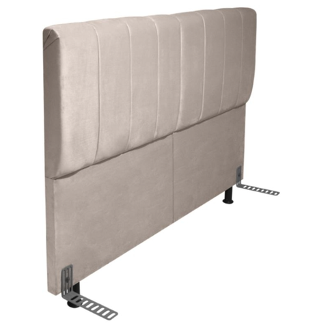 Cabeceira Estofada Queen 160cm C/ Frame Suede Creme - Lahome Decor