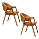 Ver imagem 2 de Kit 2 Cadeiras Sala de Jantar Premium com Braço Madeira Maciça Movellu Home