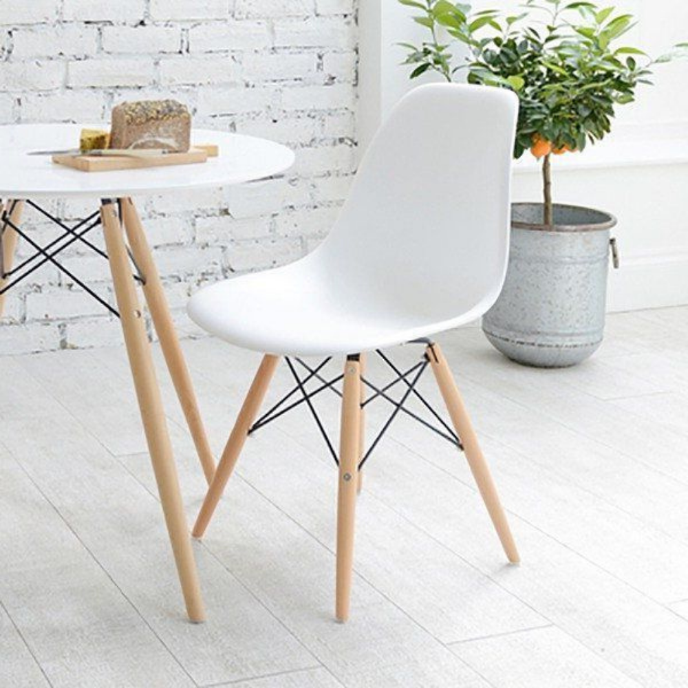 Cadeira Design Paris Charles Eames Eiffel Wood - Branca - 6