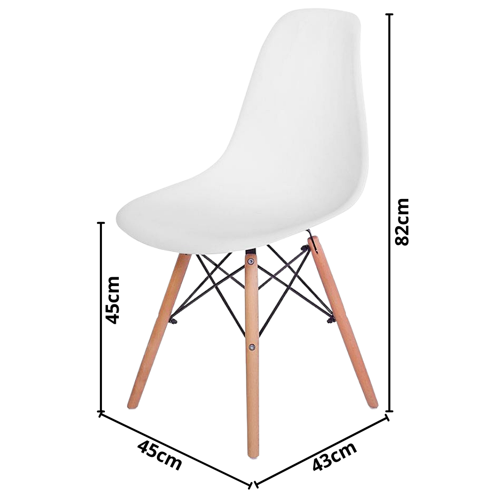 Cadeira Design Paris Charles Eames Eiffel Wood - Branca - 5