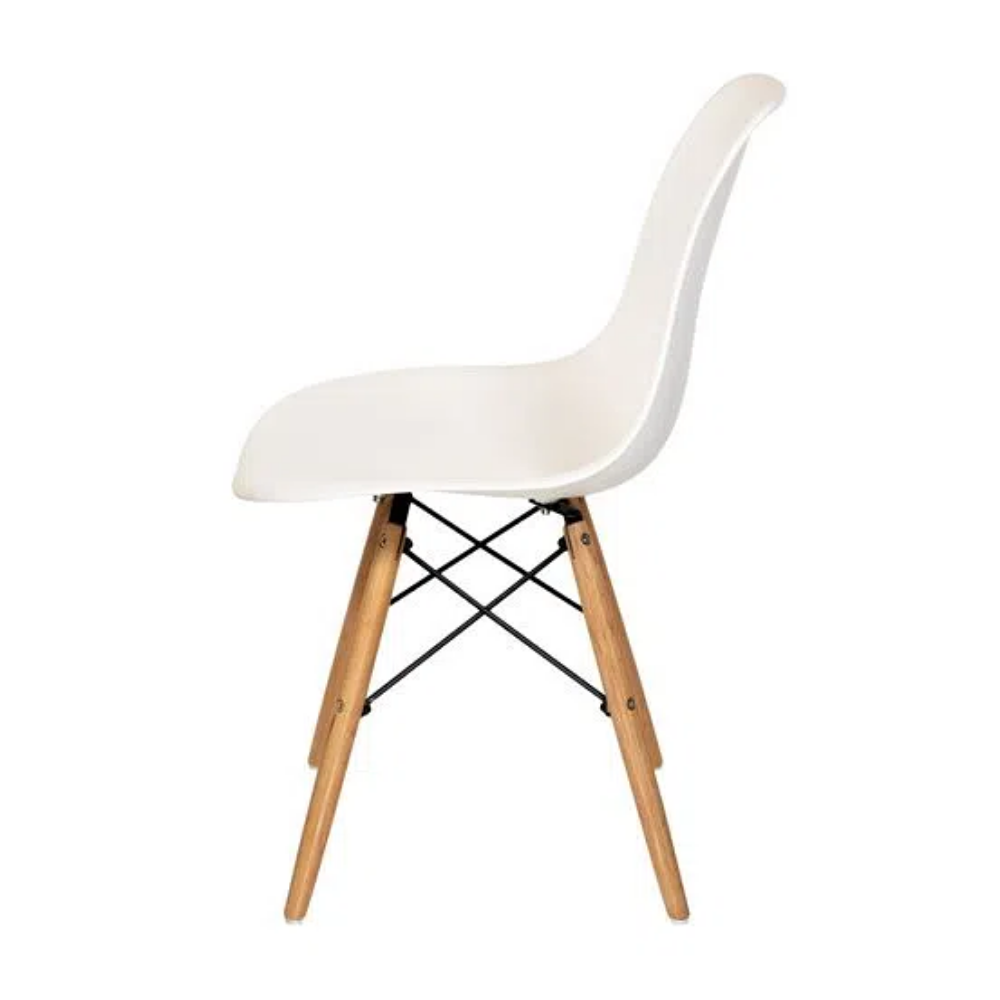 Cadeira Design Paris Charles Eames Eiffel Wood - Branca - 2