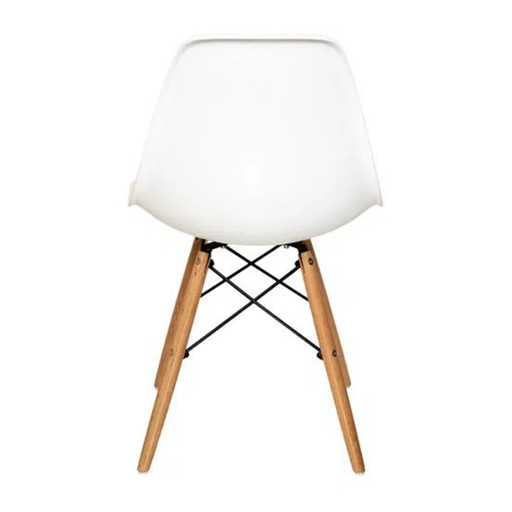 Cadeira Design Paris Charles Eames Eiffel Wood - Branca - 3