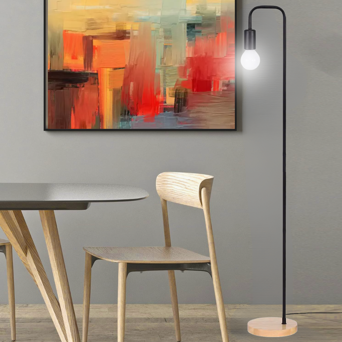 Ver imagem 3 de Luminária Piso Coluna 163cm Pedestal Chão Metal Kjtd-722-preto + Lâmpada Led 9w Bivolt