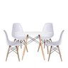 Conjunto com Mesa e 4 Cadeiras Brancas Dkr Eames de Polipropileno Base Eiffel Madeira Inovakasa - 3