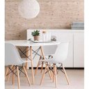 Ver imagem 1 de Conjunto com Mesa e 4 Cadeiras Brancas Dkr Eames de Polipropileno Base Eiffel Madeira Inovakasa