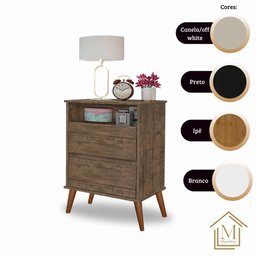 Kit Mesa de Cabeceira Onix Cor:canela Mizza Decor - 4