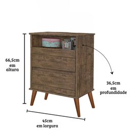 Kit Mesa de Cabeceira Onix Cor:canela Mizza Decor - 3