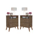 Ver imagem 1 de Kit Mesa de Cabeceira Onix Cor:canela Mizza Decor