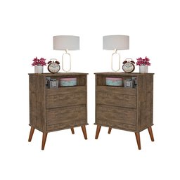 Kit Mesa de Cabeceira Onix Cor:canela Mizza Decor - 1