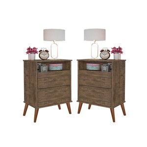 Kit Mesa de Cabeceira Onix Cor:canela Mizza Decor