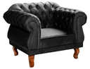 Ver imagem 1 de Poltrona Chesterfield Elisabeth Capitonê Decorativa Suede Preto barbearia