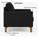 Ver imagem 6 de Sofá 2 Lugares 1,70m Siena Luxo Essência Escandinava:preto