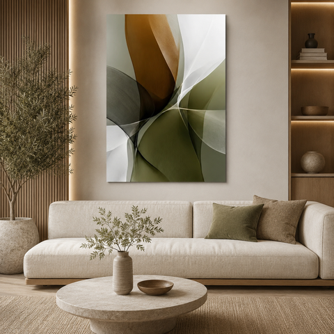Quadro Decorativo Verde Intenso Moderno Canvas Grande Luxo