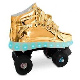 Patins com LED 4 Rodas Dourado 35/36 FUN 8310-5 - 1
