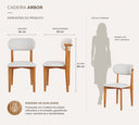 Ver imagem 6 de Cadeira Sala de Jantar Arbor em Madeira- Kit com 02 Unidades Tecido Linho Cru