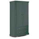 Ver imagem 1 de Guarda Roupa Solteiro 2 Portas e 2 Gavetas Manchester 2054 Linz Móveis - Verde Musgo