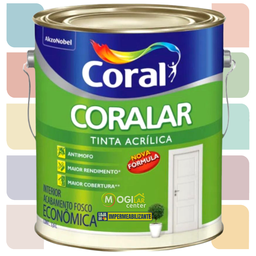 Tinta acrílica fosca Coralar Econômica branco 3,6L Coral - 1
