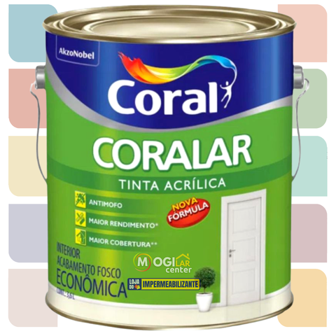 Tinta acrílica fosca Coralar Econômica branco 3,6L Coral