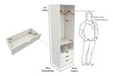 Ver imagem 2 de Armário Colmeia Mirela M27 100% Mdf (closet Lojas Expositor) Vetorial Móveis Branco