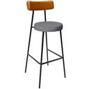 Ver imagem 3 de Kit 5 Banquetas Alta Bar Cozinha Jantar Milão L02 Couríssimo Whisky Linho Cinza Escuro - Lyam Decor
