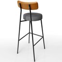 Ver mais imagens de Kit 5 Banquetas Alta Bar Cozinha Jantar Milão L02 Couríssimo Whisky Linho Cinza Escuro - Lyam Decor