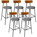 Ver imagem 1 de Kit 5 Banquetas Alta Bar Cozinha Jantar Milão L02 Couríssimo Whisky Linho Cinza Escuro - Lyam Decor