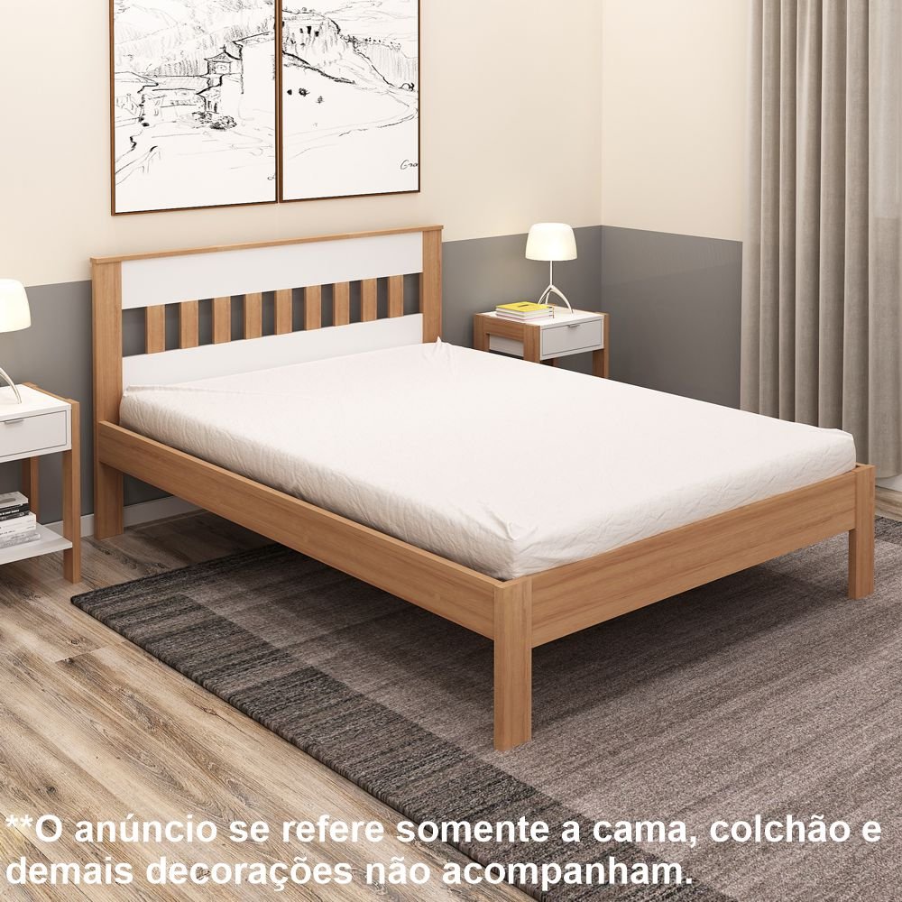 Cama de casal para colchão 1,38m CM8007 Tecnomobili | MadeiraMadeira
