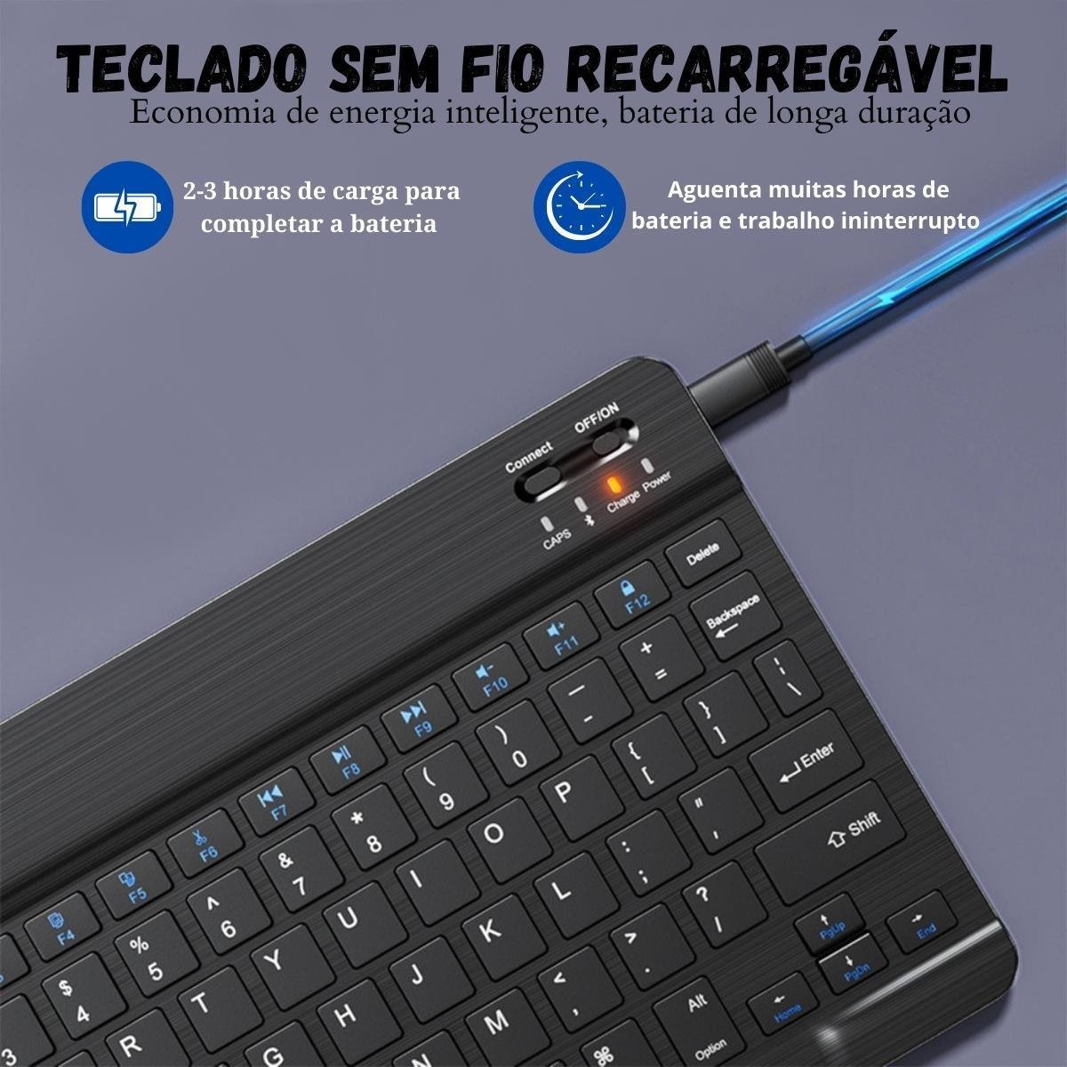 Kit Teclado e Mouse Bluetooth Tab S6 Lite - Azul | sem Fio - 6