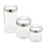 Conjunto de Porta Mantimentos de Vidro com Tampa em Aco Bon Gourmet 26317 - 1