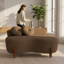 Ver imagem 2 de Namoradeira Sofá Feijão Lounge 120cm Orgânica Linho Marrom