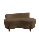 Ver imagem 4 de Namoradeira Sofá Feijão Lounge 120cm Orgânica Linho Marrom