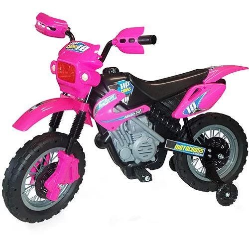 Moto Eletrica Infantil Motocross Rosa Homeplay 242