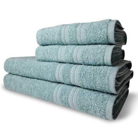 Jogo de Toalhas Itália Soft 4 Pçs - 2 Banho e 2 Rosto 430g/m² 100% Algodão Verde Claro